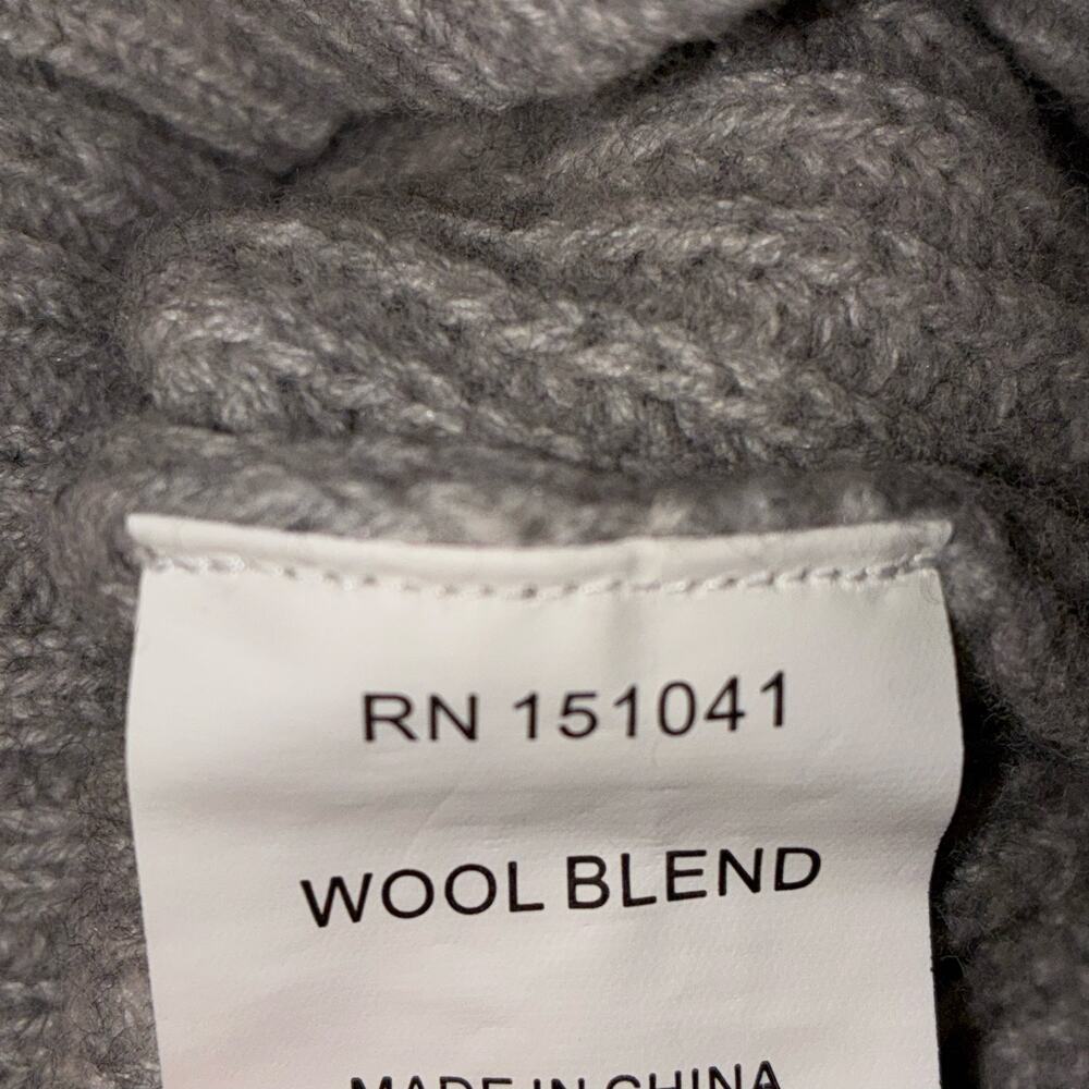 Few Moda New York Sweater Wool Blend Knit Lace Up Tie Front Gray Womens Small - Picture 6 of 8
